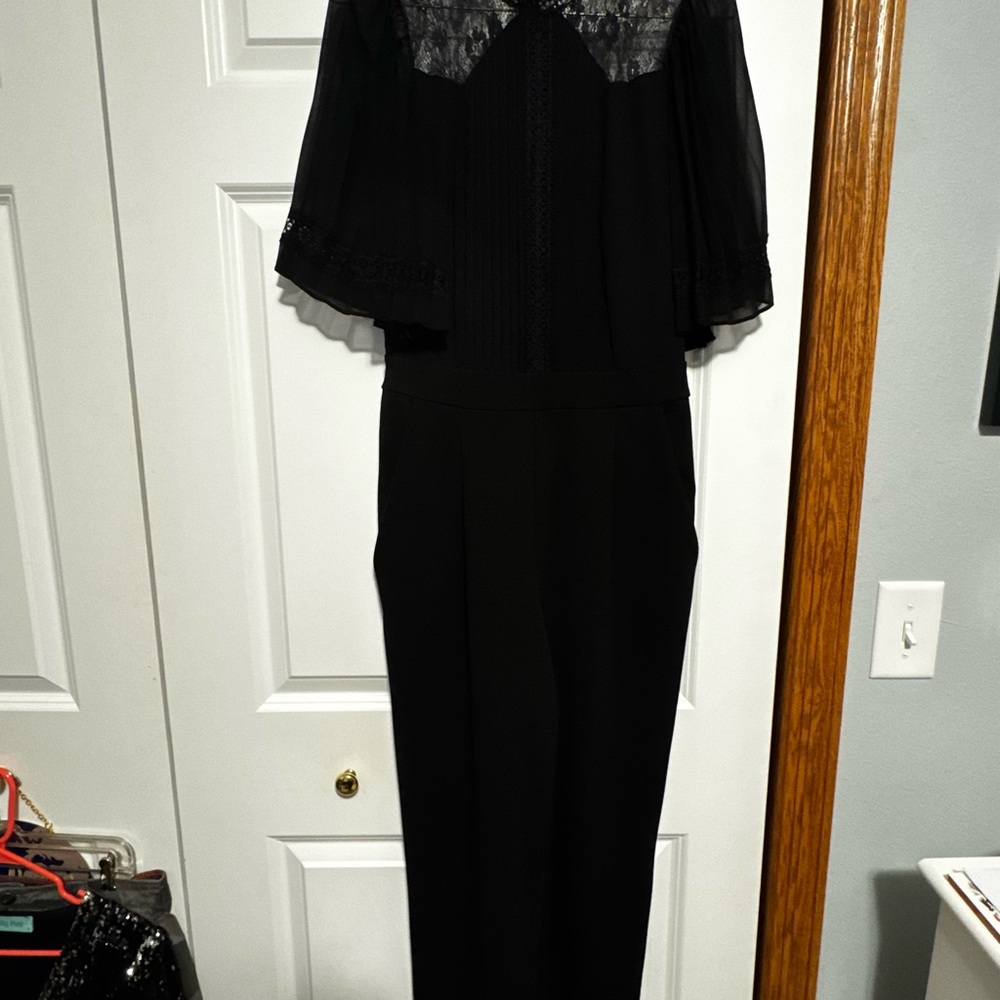 Express Black Lace Detail Jumpsuit